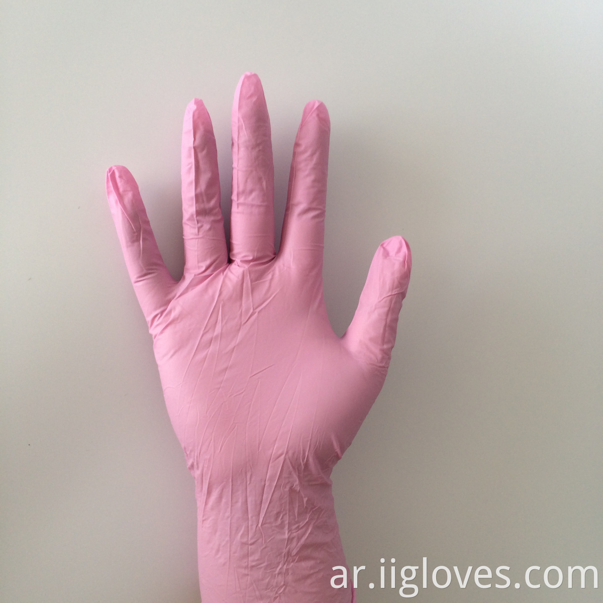 نتريل فينيل الوشم الجمال مكياج استخدام طبقة واحدة قفازات غير طبية غير طبية قفازات النتريل الوردي